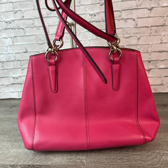 COACH F37632 Pink Floral Studded Leather 2Way Handbag Shoulder Bag - Picture 2 of 8